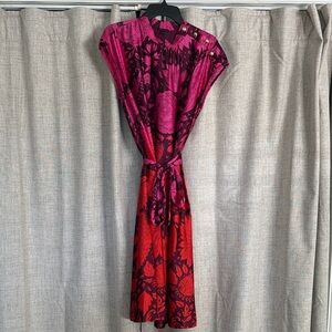 Ann Taylor Vibrant Pink and Red Shift Dress NWOT